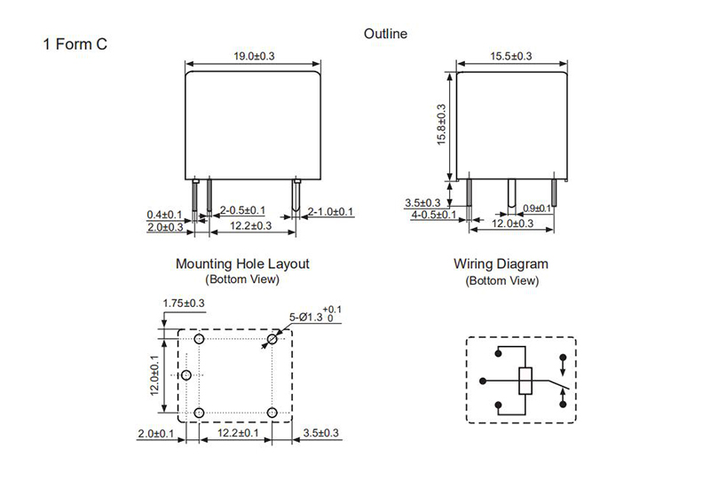 hke cma1 6v 12v 24vdc 1 form a and b and c contact miniature automotive relay 3