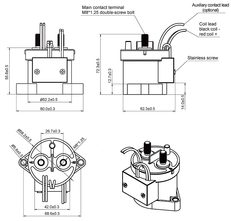 hke hev200 1 form a contact compact and light weight high current hv relay 2